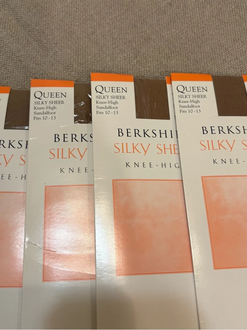 Set of 4 Berkshire Silky Sheer Knee-Highs in Tan/Beige - Picture 2 of 2